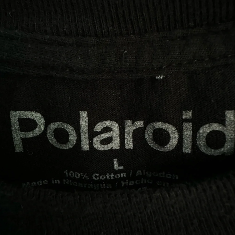 Men’s L Black Official Polaroid T-shirt With The Word “Polaroid” Written 5 Times - Picture 3 of 16